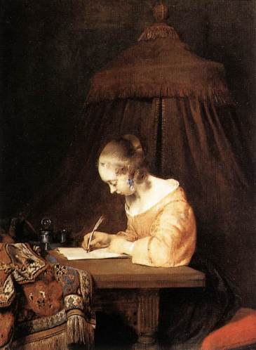 Woman Writing a Letter by Gerard Terborch